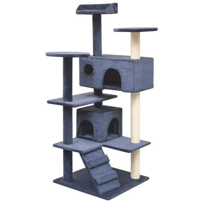 Arbre à chat - vidaXL - 125 cm - Bleu foncé - Griffoirs en sisal - Intérieur