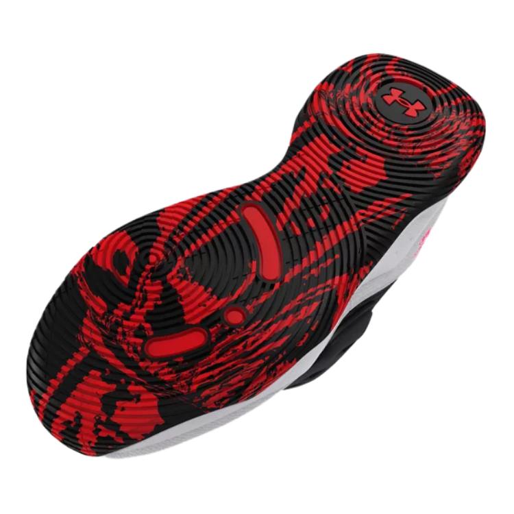 Under Armour Zone BB 2 GS Black White Kids Sneakers Red 3026637-003