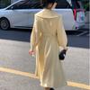 New French Retro Small Fragrance Style Large Lapel Woolen Coat Lantern Sleeve Long Sleeve Double-breasted Coat