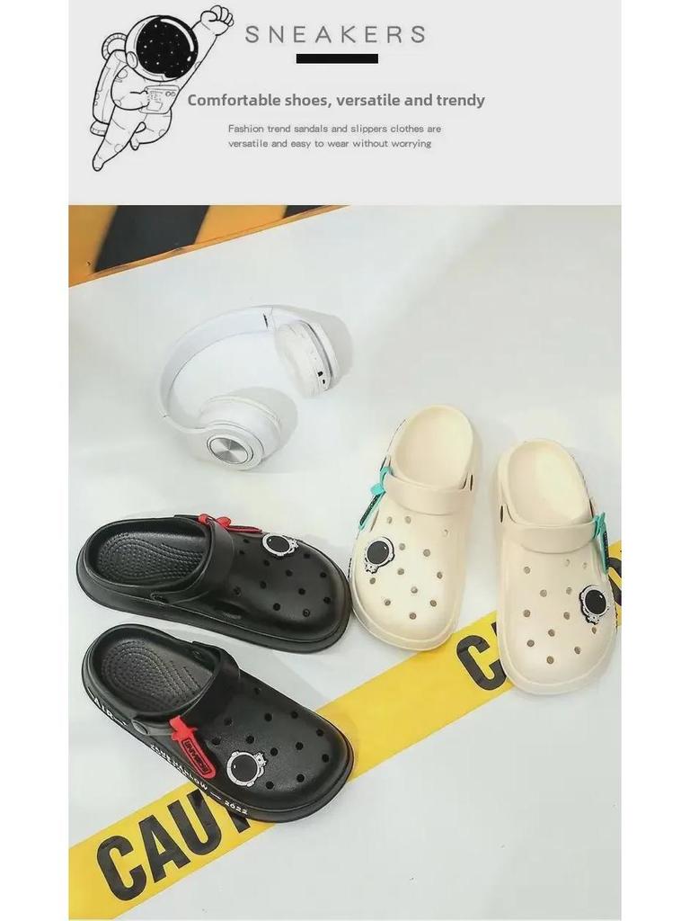 Papuci de plajă pentru bărbați 2025 cu talpă groasă, cu degete închise, antiderapați