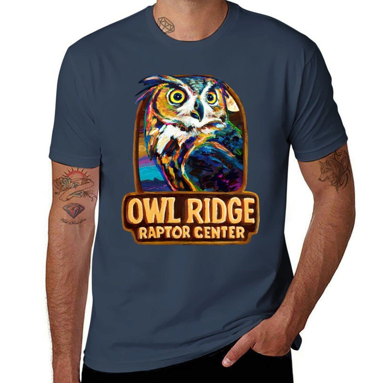 Owl Ridge Raptor Center Great Horned Owl TShirt Dry Fit Athletic Short Sleeve Shirt S