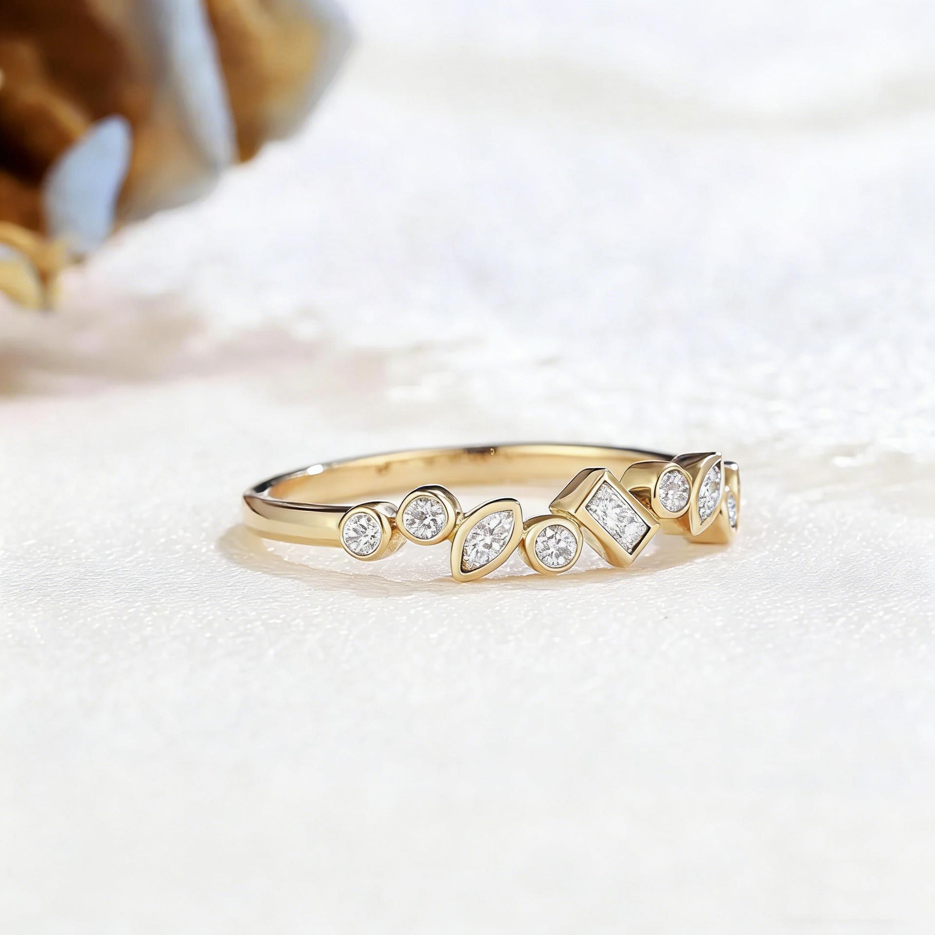S925 Sterling Silver Irregular Niche Ring: French Light Luxury for Women US Size 7