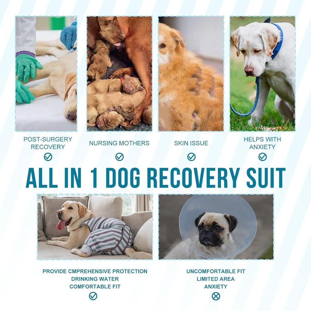 Dog Recovery Suit for Rear Leg, Adjustable Surgery Suit to Stop Licking Wounds for Large Medium Male Female Dogs, Pet Onesie for Neuter Spay