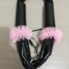 Women's Colorful Mesh Ruffle Detachable Collar Wrist Cuffs Fashionable Neck Accessory for Daily Wear and Parties Event
