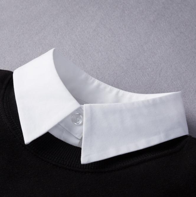 Lace Novelty Fake Collar for Women Shirt Front Ties Detachable Collar Stand Dress Sweater Girls False Collar