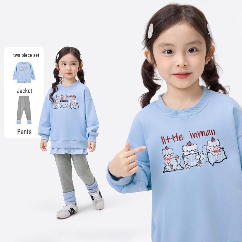 Xiaoyinman Girls  Casual Embroidered Puppy Set 105