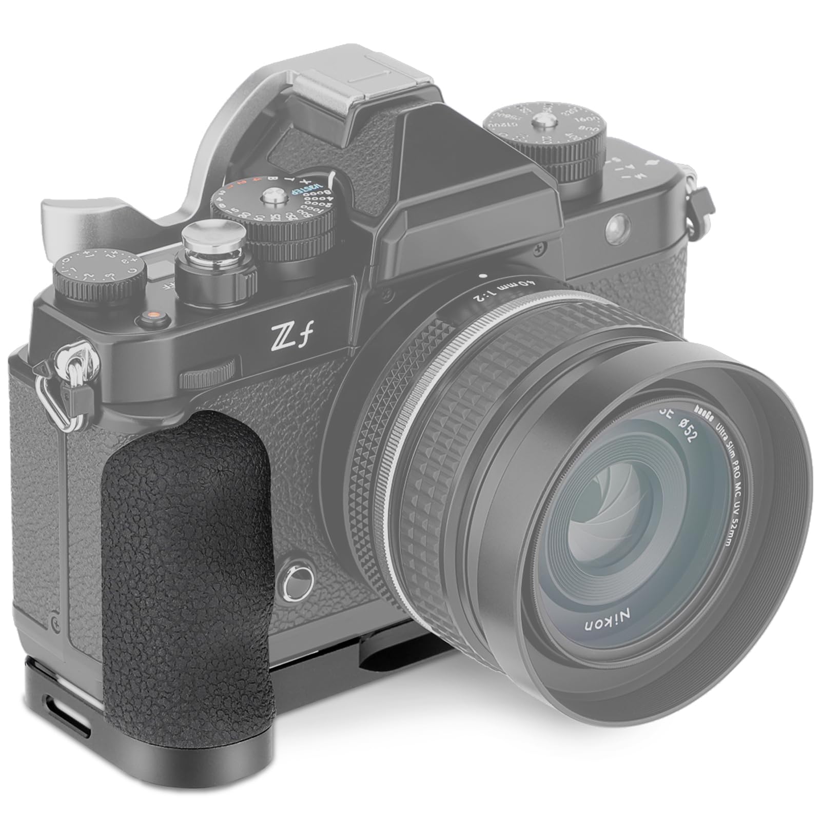 

Haoge Zf Handle Grip for Nikon ZF Camera Ergonomic Silicone Side Handle Arca Swiss Type Plate for DJI Mini Gimbal Black Foregrip, L-Shaped Grip, чорний