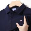 Men's Long Sleeve Turn-Down Collar Polo with Casual Embroidery