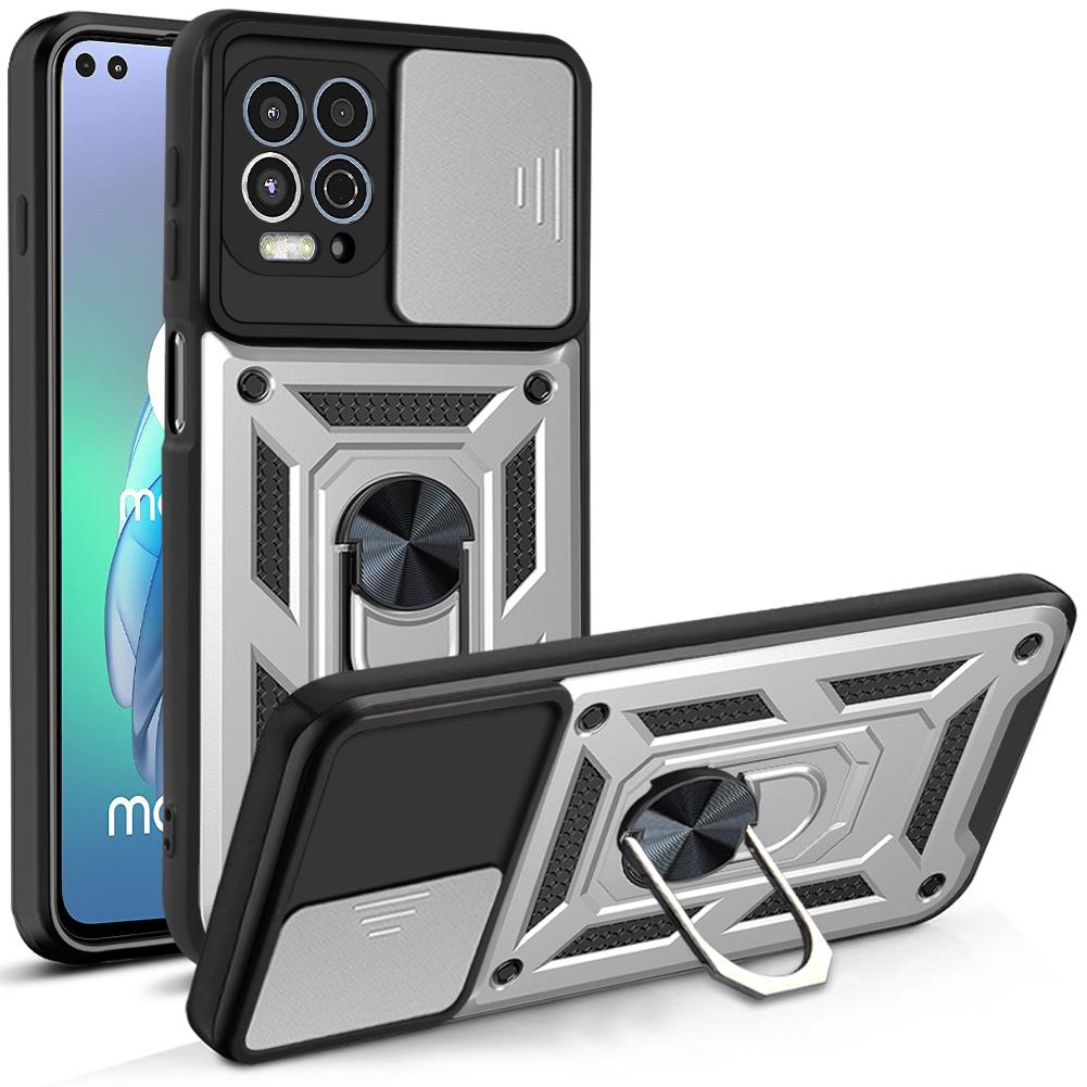 Ochranné pouzdro Armor Shockproof pro Motorola Moto G100 G200 na čočku fotoaparátu telefonu Ochranný magnetický držák do auta Ring Case Kryt