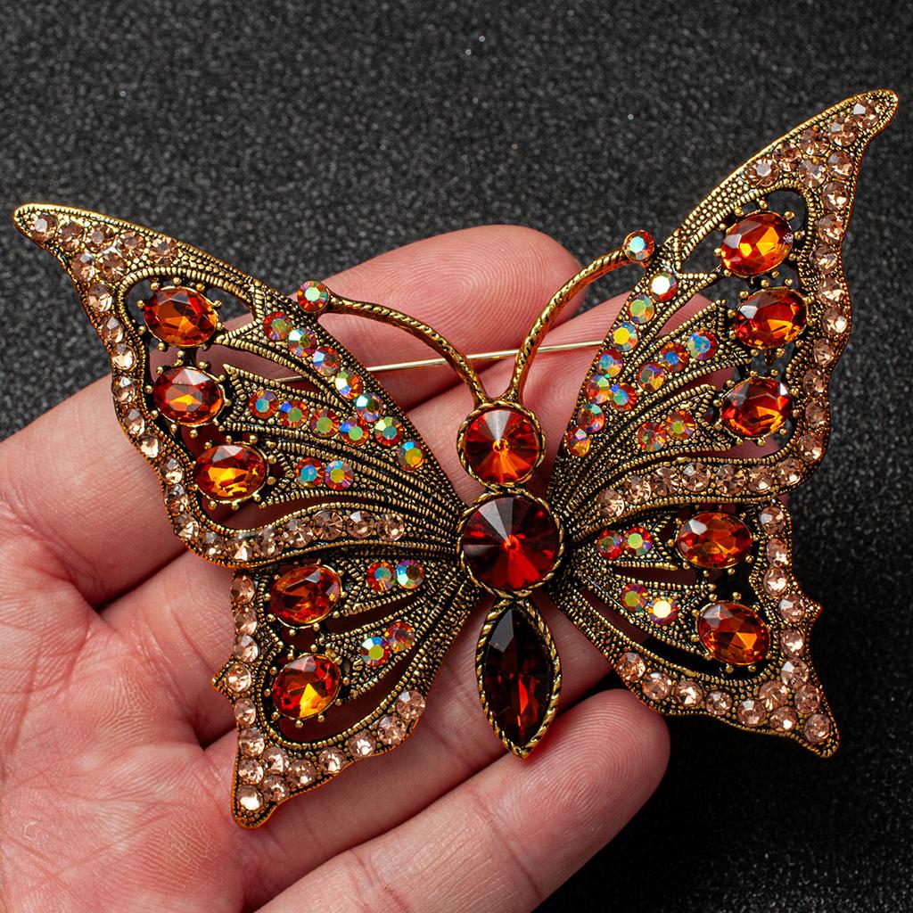 Fashionable Exaggerated Retro Butterfly Brooch