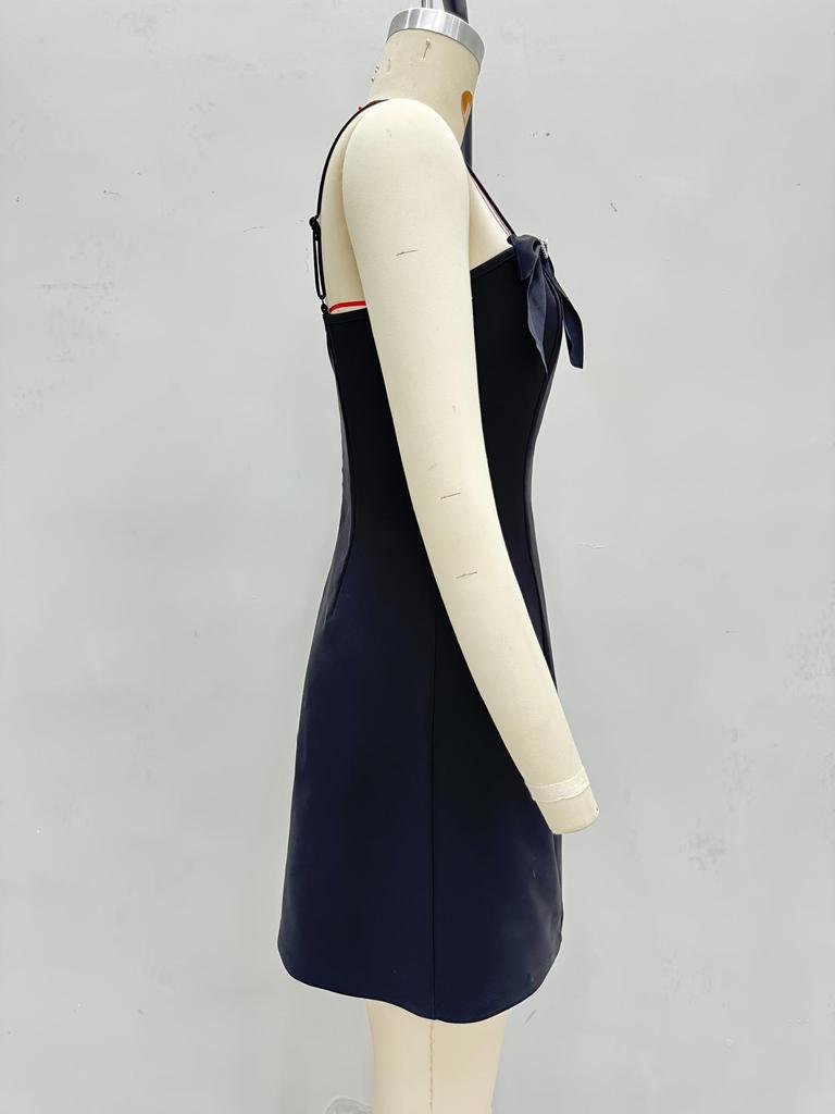 Women's Spaghetti Strap A-Line Bowknot Formal Dress - Trendy and Playful