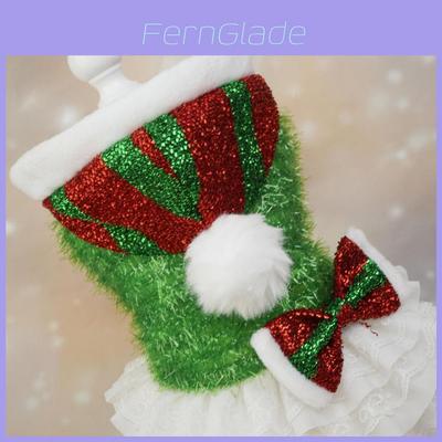 Shiny Plush Dog Clothes For Christmas Festive Decoration For Your Furry Friend