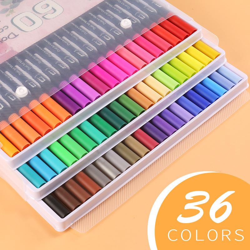 Double-Ended Watercolor Brush Pens Set - 12 or 24 Colors for Kids' Drawing & Painting - Ideal Holiday Gift