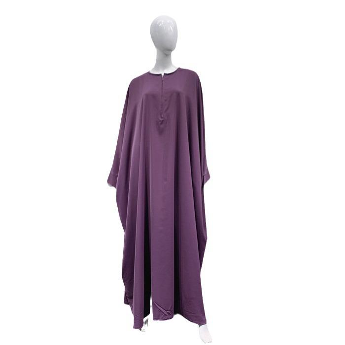 Loriya Solid Color Batwing Sleeve Long Robe - New Pink/Apricot (LR425)