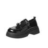 [Youshilai] Niche Design Sense Double Buckle Belt Small Leather Shoes Women's 2025 Winter New British Platform Loafers