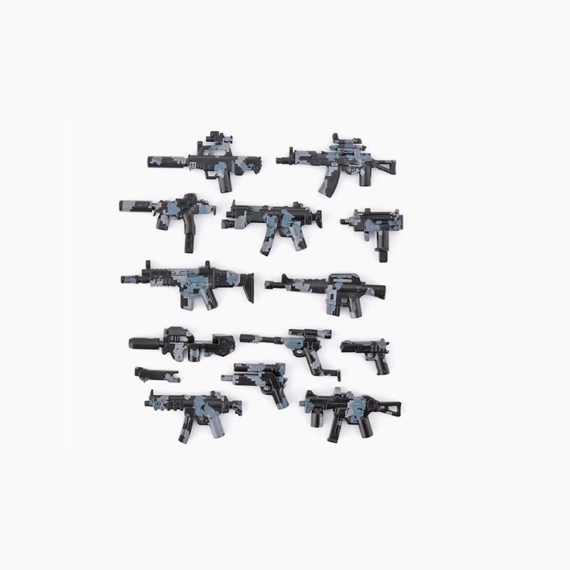 Military WWII Weapons Building Blocks Soldier Figure Toy Gatling M2 Heavy Machine Gun NSV M19 Box Rifle Bullet Chain Mortar K045