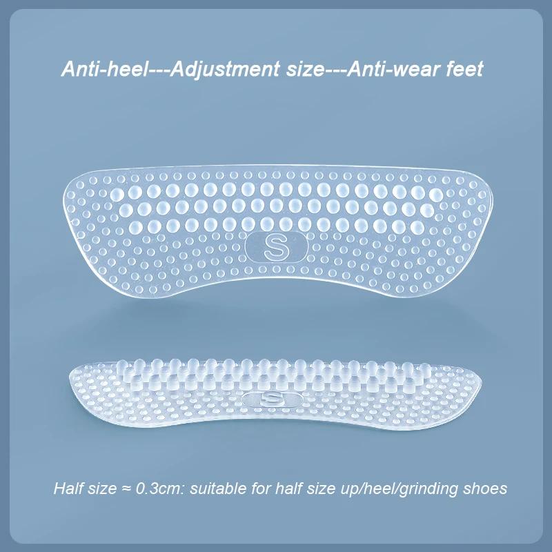 Upgraded Silicone Heel Grips Inserts Pads, Anti Slip Heel Cushion Stickers Foot Care Protector for Men Women Loose Shoes