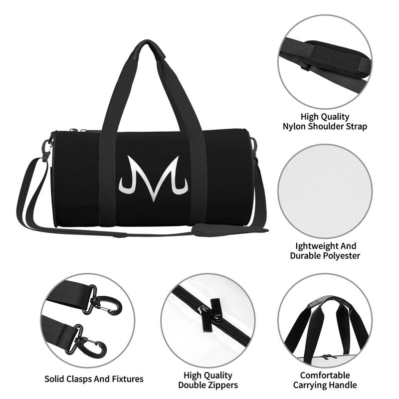 Majin Buu Print Round Travel Duffel Bags Sports Gym Bag Shoes Compartment for Men Women Waterproof Foldable Lightweight Bag