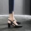 Sharp Pointed Sandals for Women Spring Korean Thick Heel Single Buckle Strap Casual Single Shoes