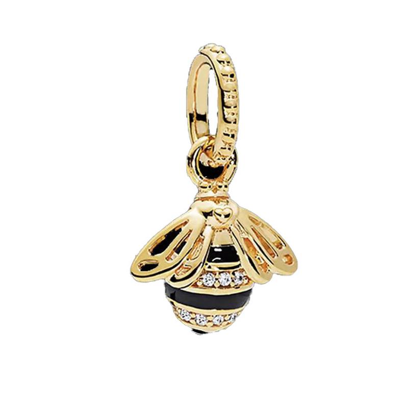 Glow-In-The-Dark Firefly Design Dangle Charm Sparkling Bee Dangle Decorative Beads Fit Original Bracelets DIY Style Women Jewelry Gifts