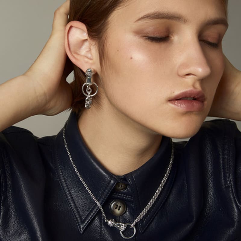 PANACHE CHASUNYOUNG Grab Your Eye Rope Chain Necklace Silver