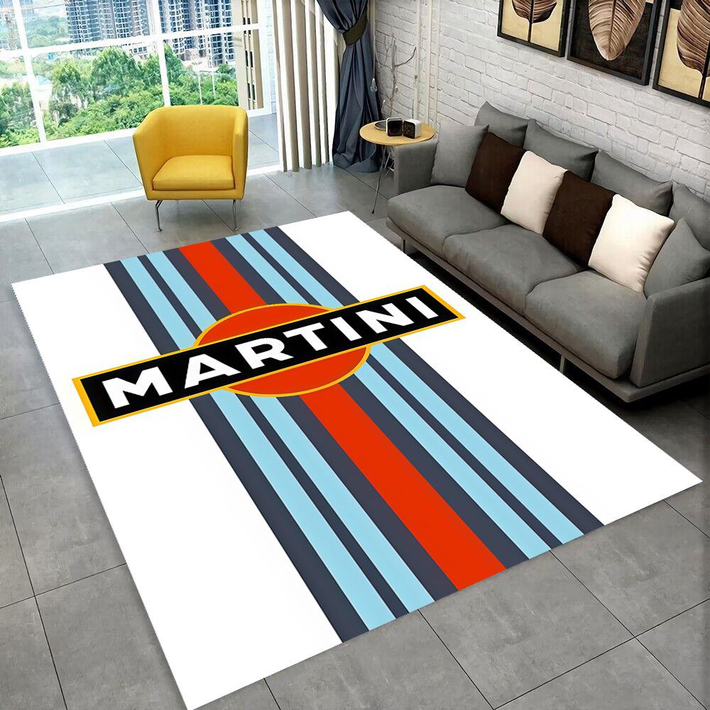 3D logo závodního auta M-Martini Moto Koberec pro domácí obývací pokoj ložnici pohovku Rohožka Dekor, dětská hrací protiskluzová podložka Dárek