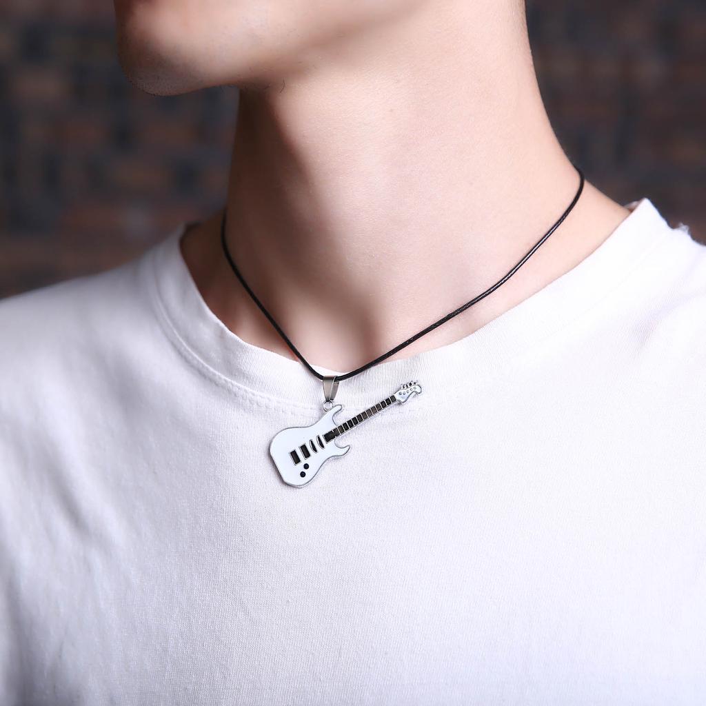 High Quality Stainless Steel Necklaces For Men Women Feather Flame Guitar Cross Pendant Necklace Jewelry Wholesale Dropshipping