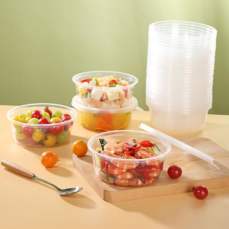 MARYYA Disposable Round Plastic Food Containers