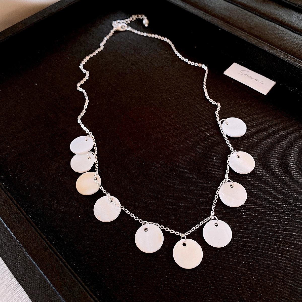 Holiday style shell fringed necklace accessories women s summer collarbone chain design sense jewelry women