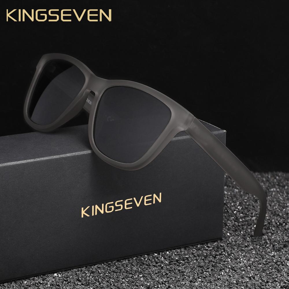 Kingseven New Fashion Sunglasses Men/Women UV400 Polarized Lens Glasses High Quality Classic Matte Large Frame Driving Eyewear