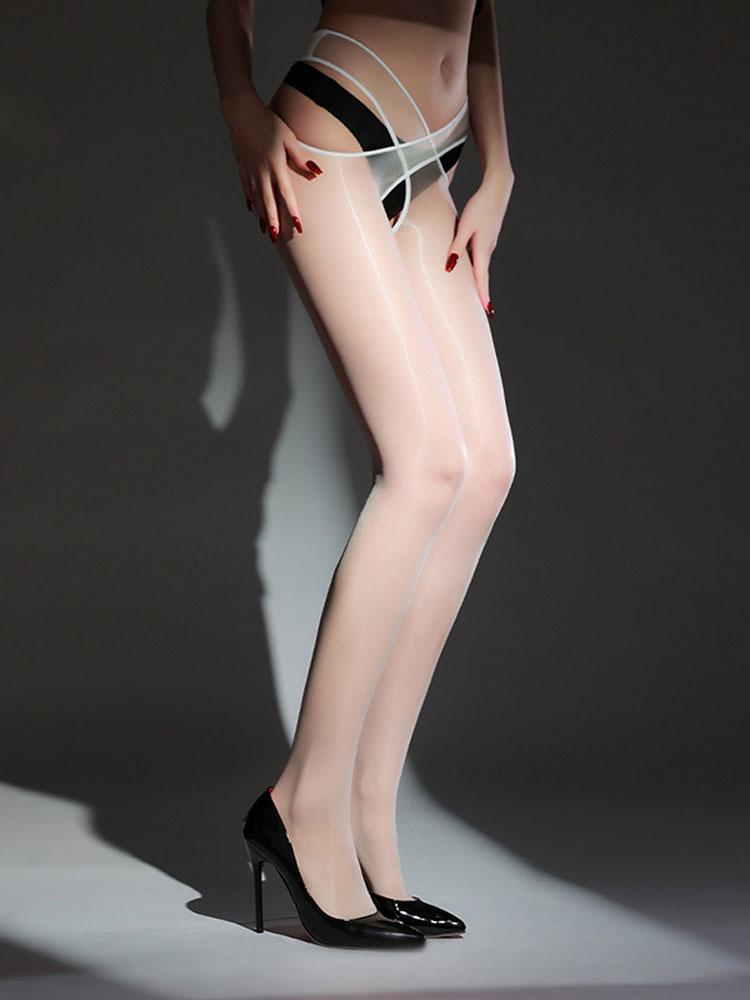 Colanți Fashion cu Decupaj la Între picioare Sexy Atractiv Lucios Uleios Subțiri Respirabili Netede Șosete Lenjerie Intimă Femei Colanți