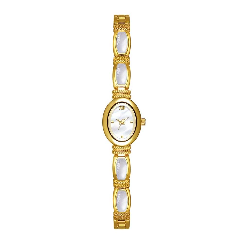 

Women Shells Bracelet Watches Oval Dial Clock Quartz Wristwatch