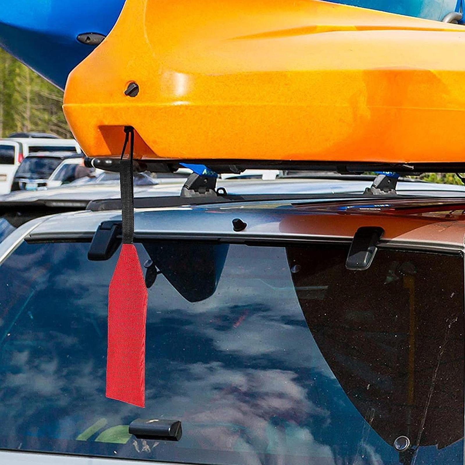 

Flag for Kayak Canoe Towing Warning Portable with Webbing Oxford Cloth Boating Car red