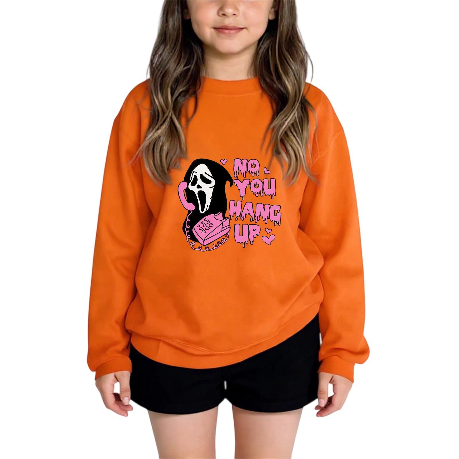 

Детские модные повседневные универсальные повседневные толстовки с круглым вырезом для мальчиков и девочек, повседневные лоскутные топы с длинными рукавами, свитшоты 120 оранжевый