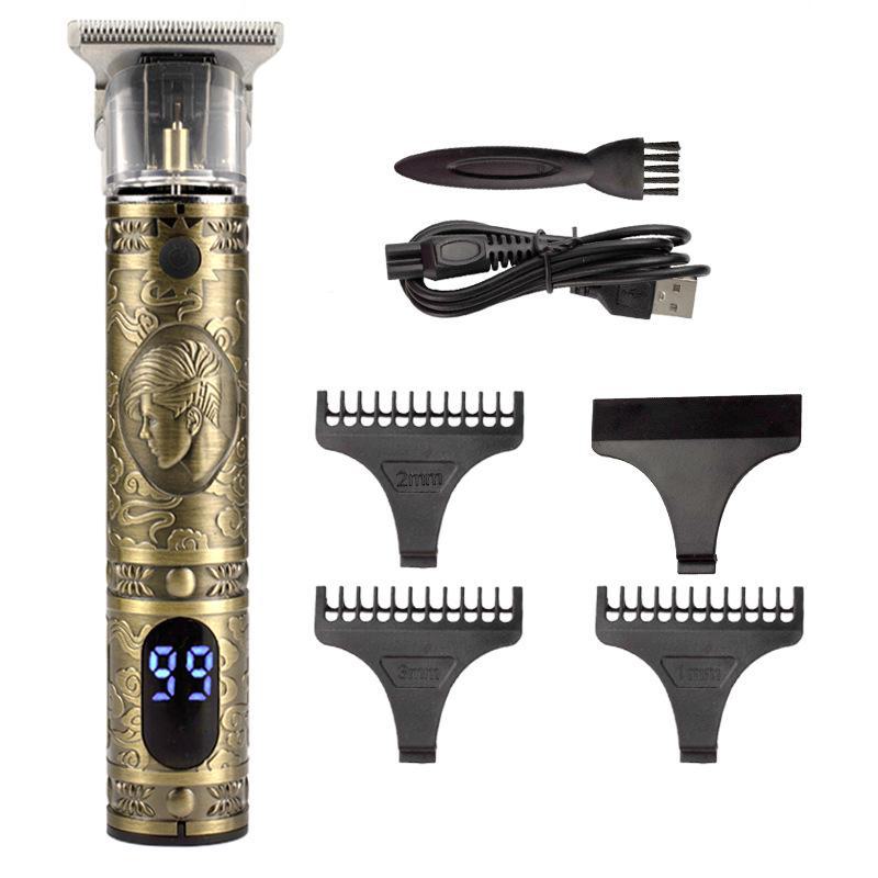 T9 LCD Display USB Rechargeable Electric Hair Clipper - Professional Carving and Trimming Tool
