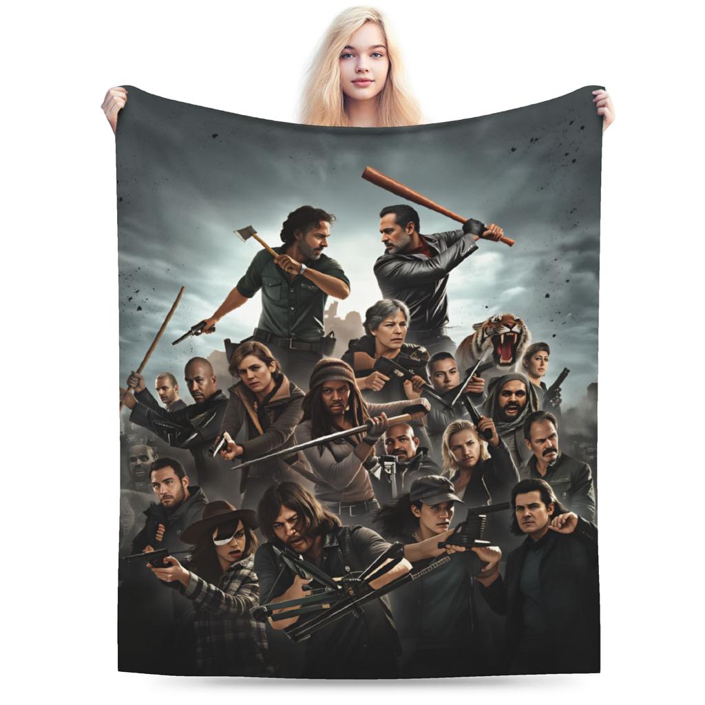 Daryl Dixon Bootleg Vintage  The Walking Dead Flannel Blankets Winter  Super Soft Bedding Throws for Boy Girl Bedspread Sofa Bed