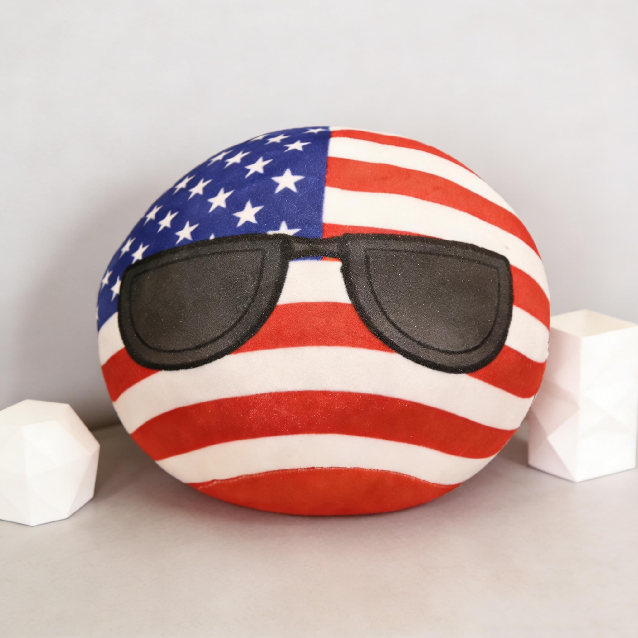 Polandball Countryballs Pluche Bloedkussen Duitsland Japan VS Italië Frankrijk Zacht Gevuld Speelgoed Kussen Huisbank Stoel Decoratie Cadeaus 30-50cm