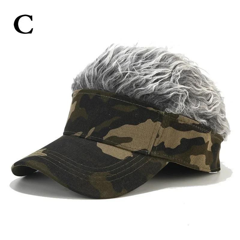 Men Wig Camouflage Cap Fashion Casual Golf Baseball Cap Adjustable Snapback Hats Hip Hop Hat