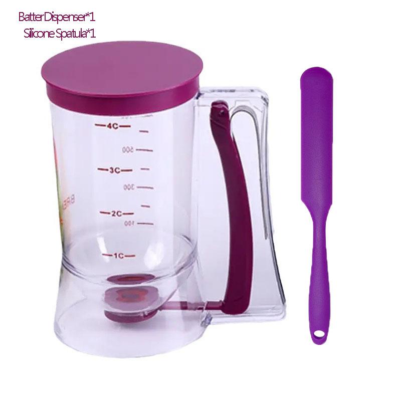900ml Batter Dispenser Cupcake Pancake Batter Dispenser with Measuring Labels Baking Tools Cake Muffin Mix Funnel Measuring Cup