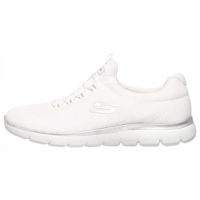 Skechers Summits Women Mesh Breathable Casual Shoes White Silver 12980-WSL 35