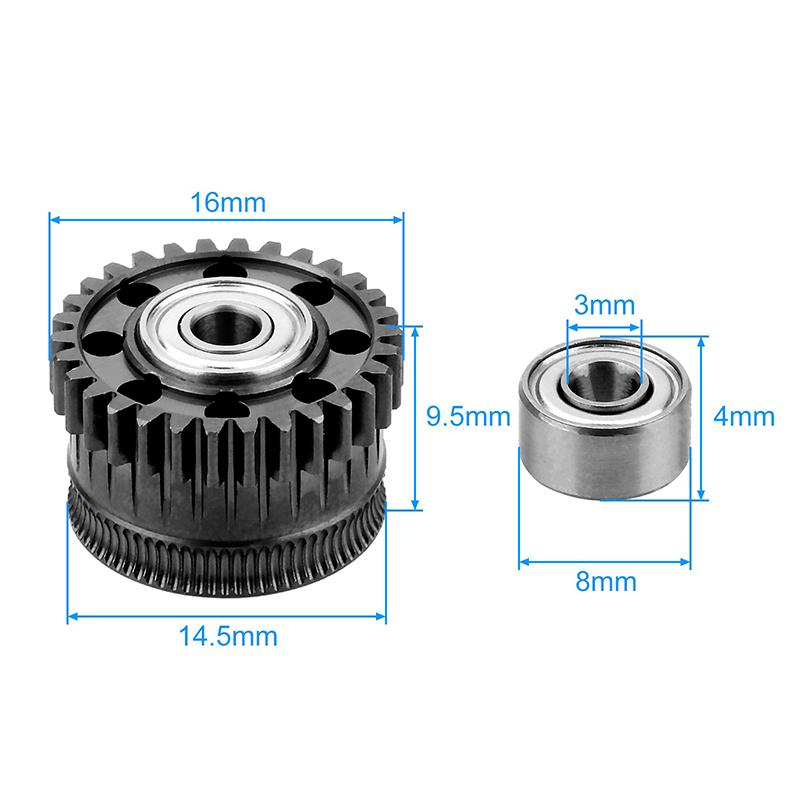 Upgrade Extruder Gear Kit For Creality K2 Plus All Metal Filament Drive Gear Extruder Nickel Plated Dlc Coating 3D Printer Part
