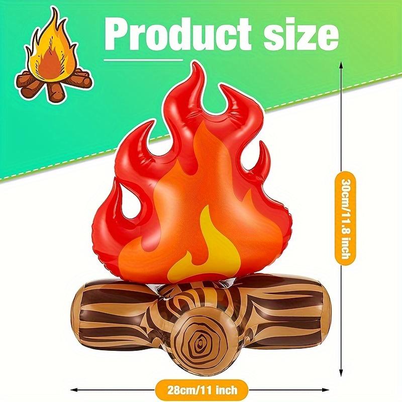 1/2 Inflatable Fake Campfire - Ideal Camping Props & Party Decor for Indoor Camping with Artificial Flame