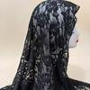 Solid Color Lace Scarf Elegant Hijab Shawls Versatile Hijab Veil  Women Wear