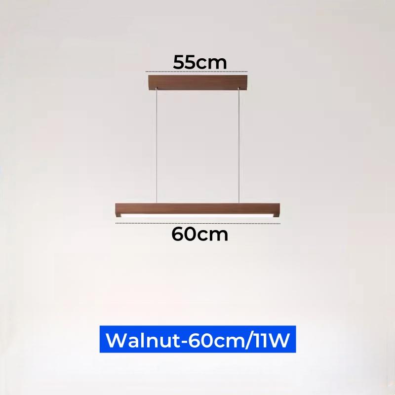 

Светодиодный подвесной светильник из скандинавского дерева, простая потолочная люстра с регулируемой яркостью, для столовой, кухни, длиннополосный подвесной светильник Warm White NO Dim