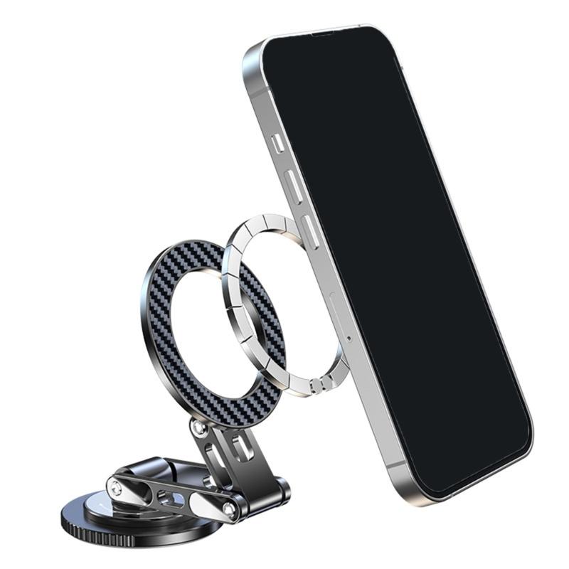 Multifunction Magnetic Car Phone Mount With 360 Swivels Rotation Metal Construction For Stable Driving View