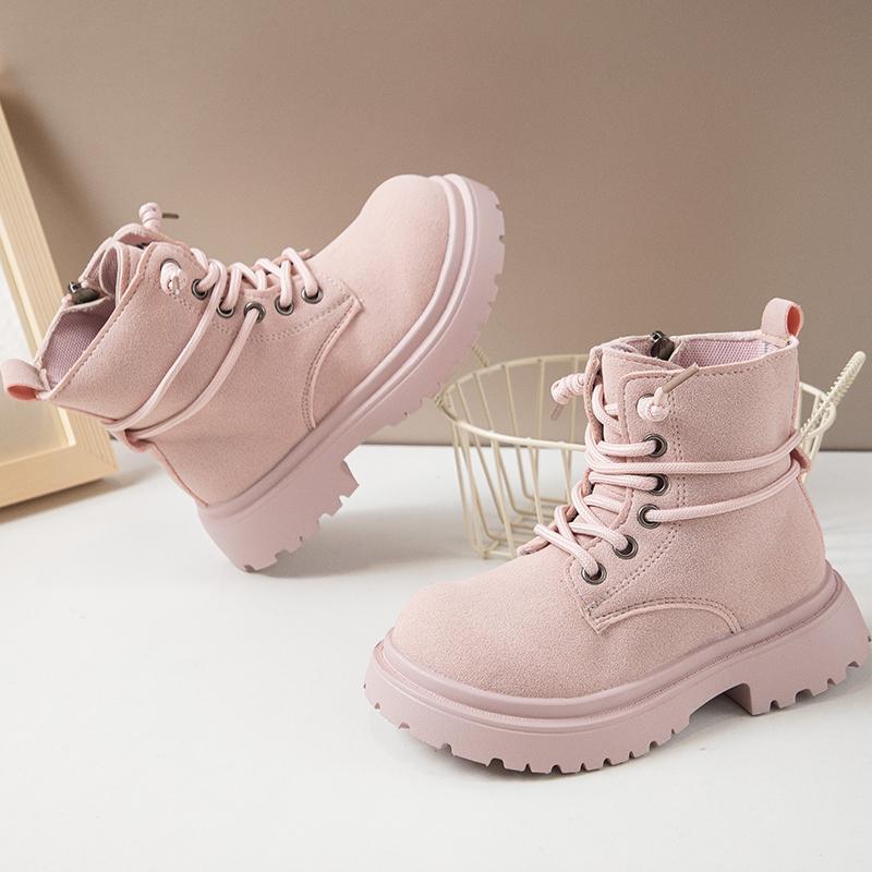 

Kids Ankle Boots for Little Girls Autumn Toddler Casual Boots Pastel Colors Soft Sole Comfort Christmas Party Boots 26 розовый