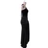 2026 European & American Women's Sleeveless U-Neck Slim-Fit Evening Gown with Waist-Cinched Ribbon