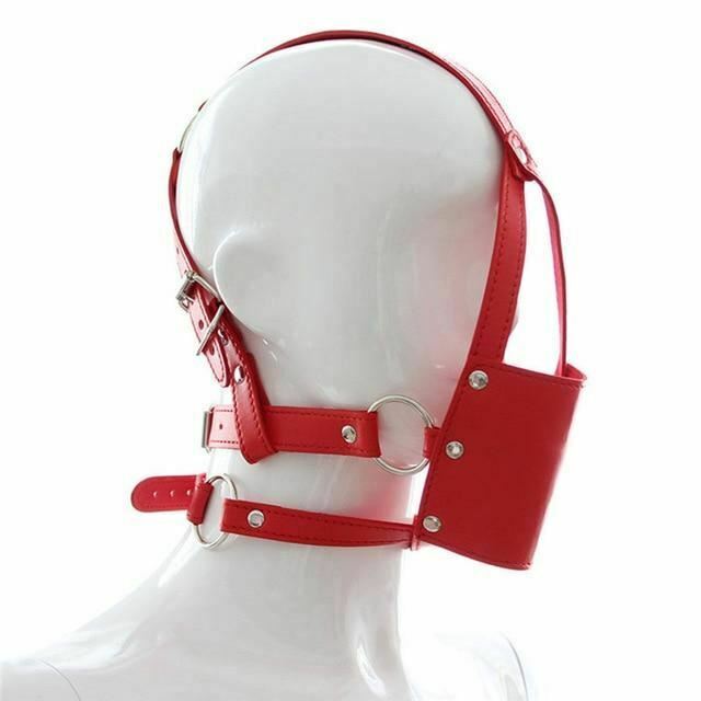 Head Harness Ball Gag Black Red  Kink Fetish Restraints Gags