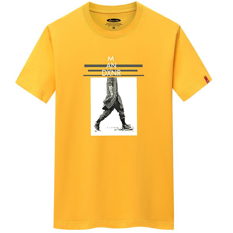 IELGY Short-sleeved T-shirt Plus Size Men's Hong Kong Style Top