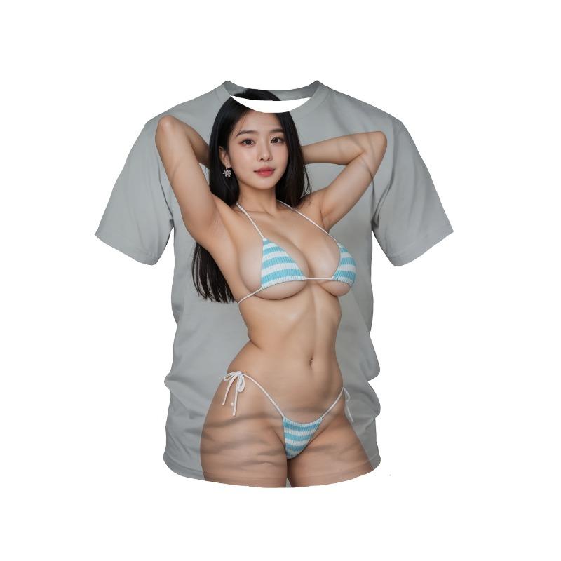Men'S Summer Fashion Crew Neck Short-Sleeve T-Shirt, Artistic Fashion, Warrior Bear 3D Print,